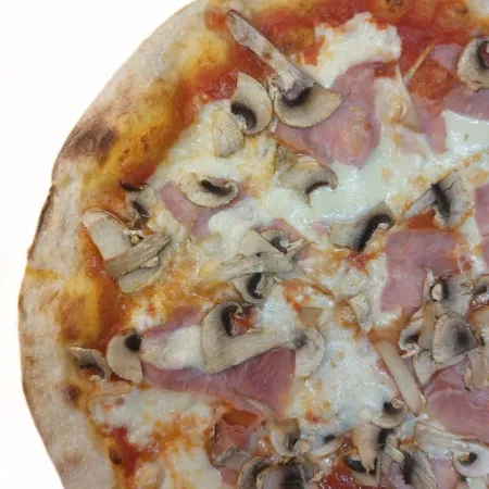 pizza TOMATE, MOZZARELLA, JAMÓN Cocido, CHAMPIÑONES